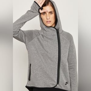 Women's NIKE Sportswear Tech Fleece Cape collection Small GRAY/BLACK